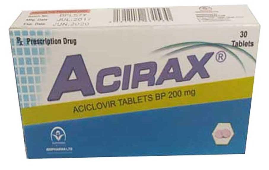 ACIRAX (ACYCLOVIR) 200MG TABS 30`S